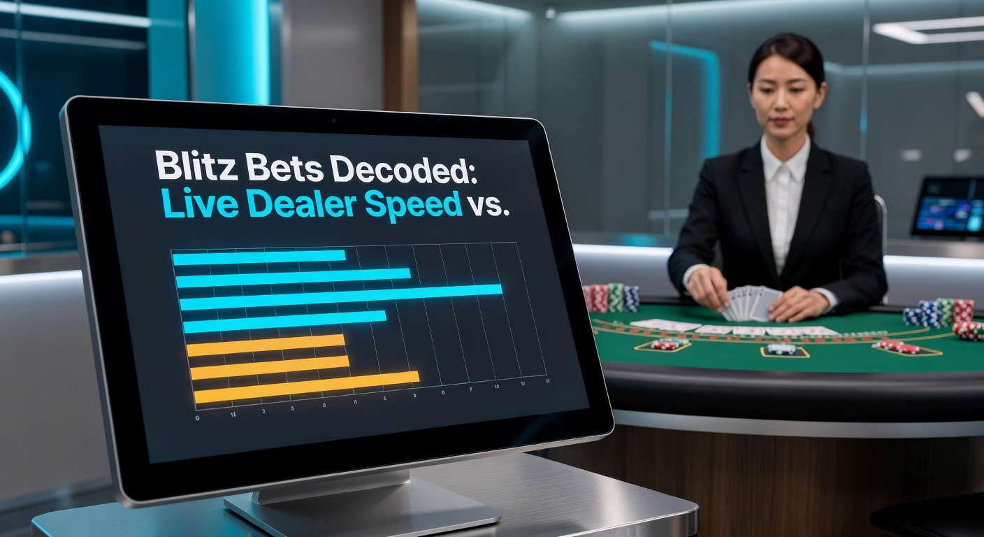 Side-by-side comparison of traditional live dealer roulette wheel slowing turning versus a blitz version with rapid spins and digital overlays