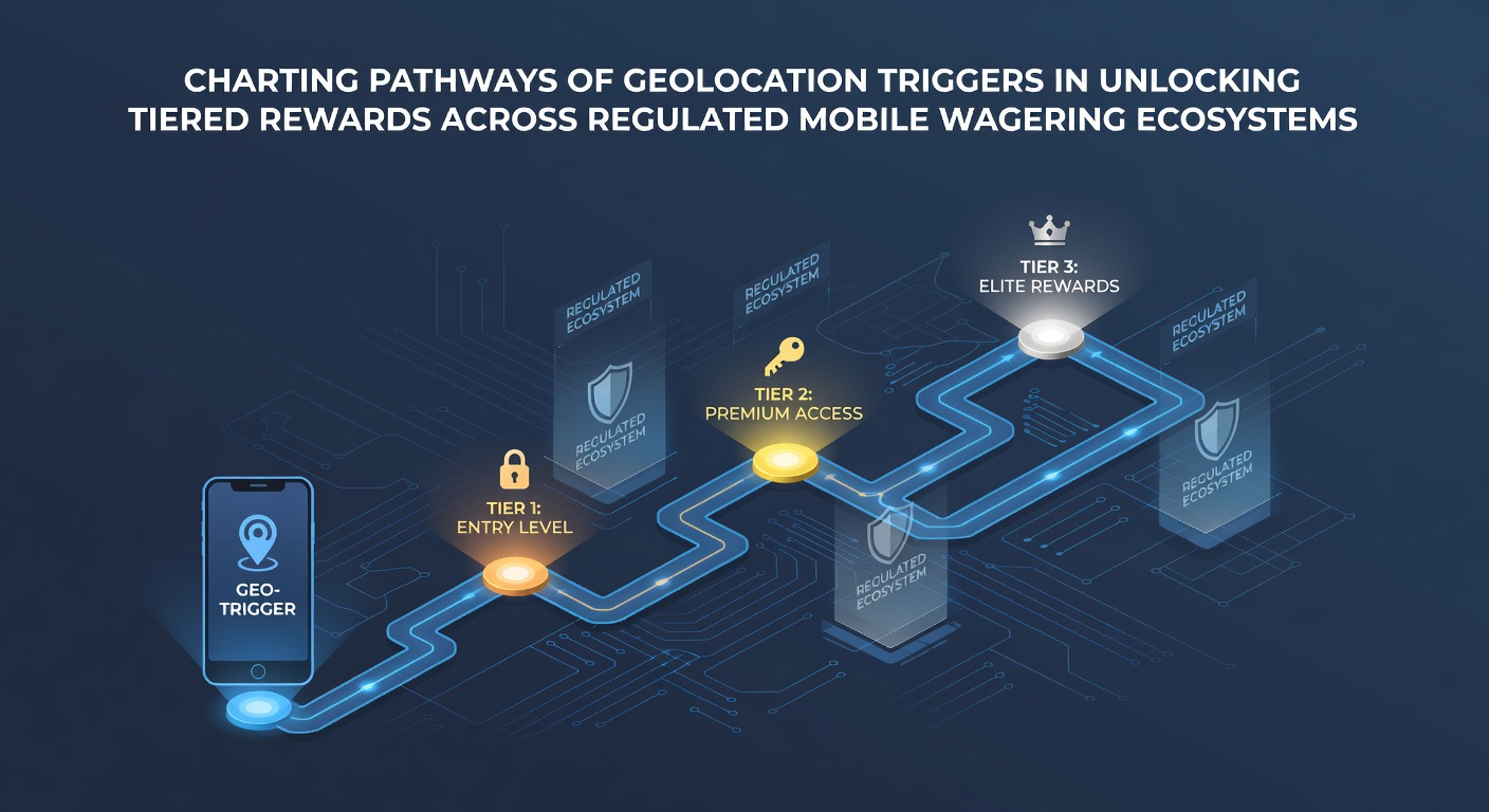 Geolocation mapping interface displaying reward tier pathways across regulated mobile wagering zones