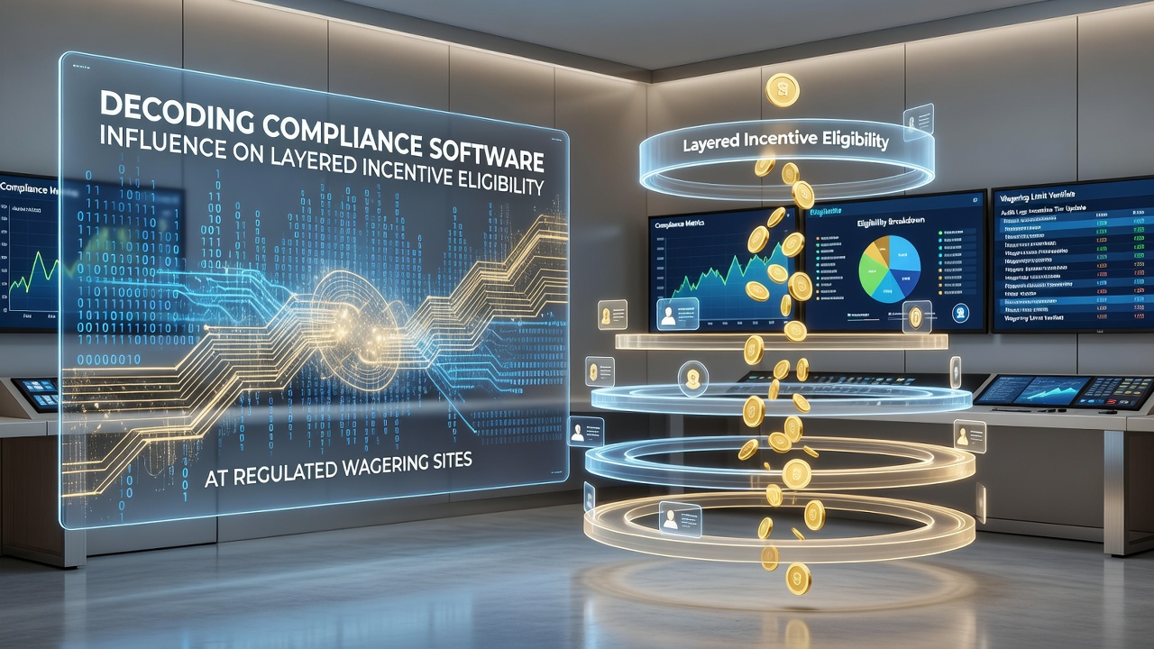 Compliance software interface displaying layered incentive eligibility checks at a regulated wagering platform