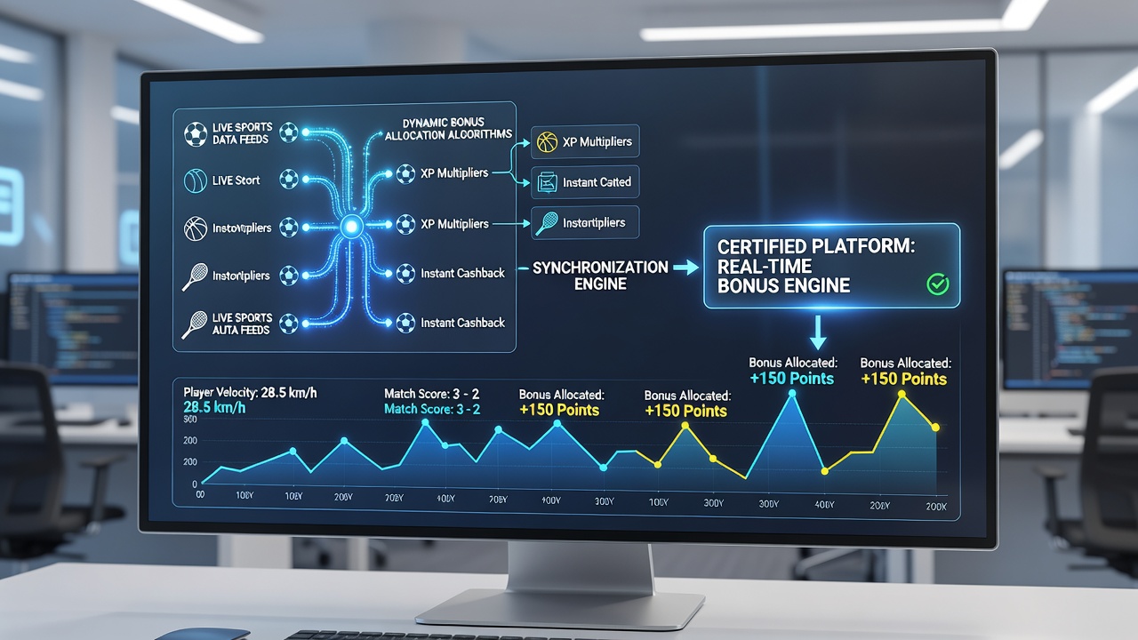 Live sports data streams feeding into algorithmic systems for real-time bonus adjustments on certified betting platforms