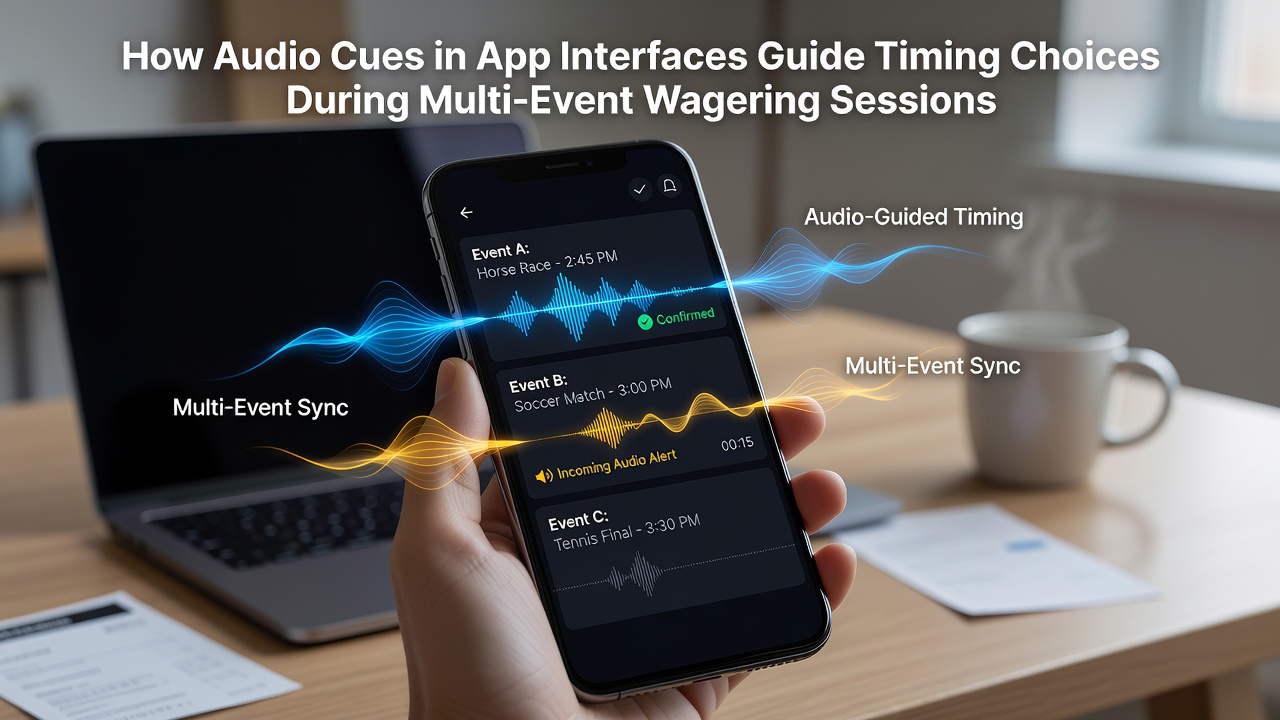 Mobile betting app interface displaying synchronized audio notification icons during live multi-event wagering
