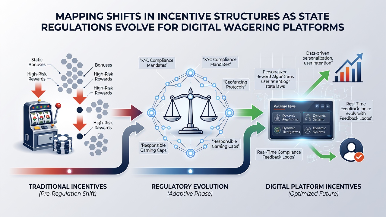 Infographic showing state-by-state changes to digital wagering reward structures in 2026