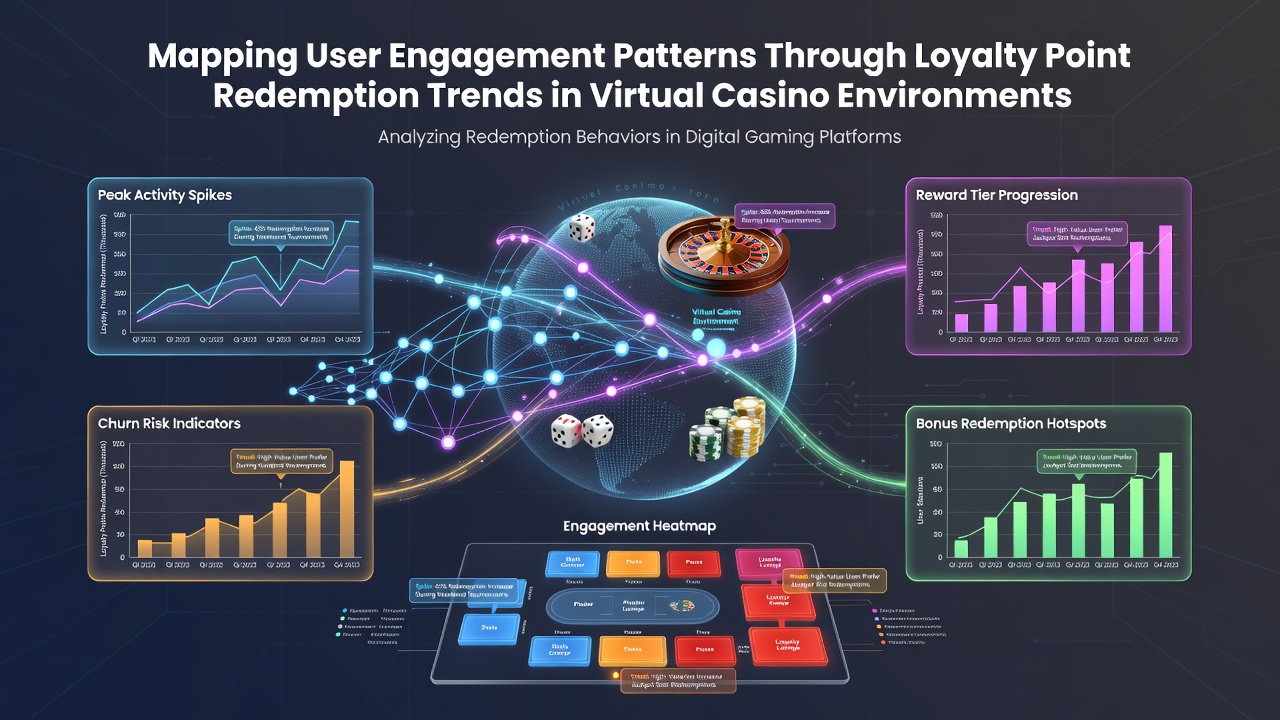 Heatmap illustrating player engagement levels linked to loyalty point redemptions in virtual environments