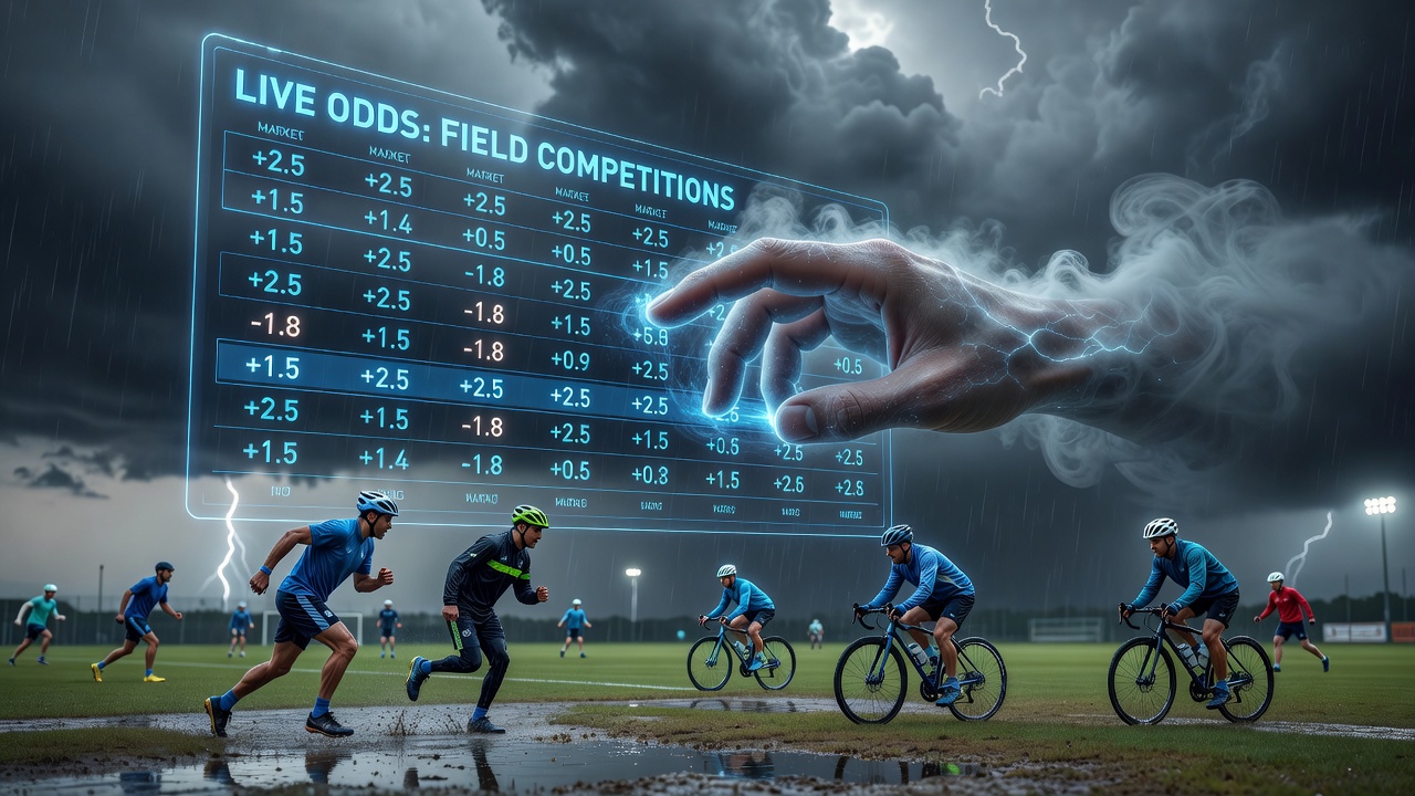 Weather conditions affecting outdoor sports fields and live betting interfaces